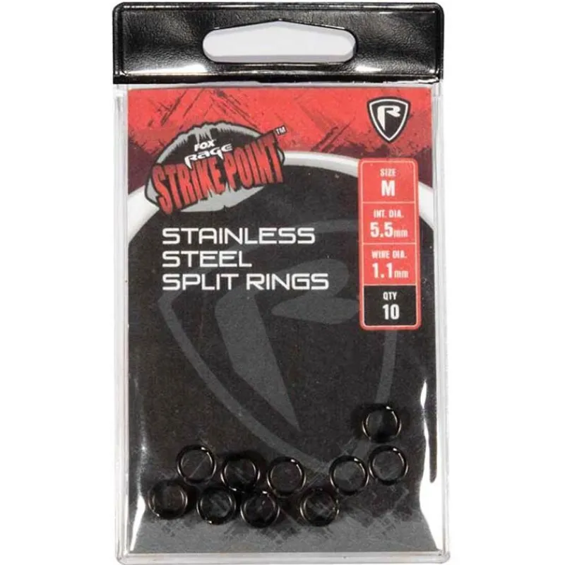 Fox Rage Anneau Brisé Sstrike Point Stainless Steel Split Rings