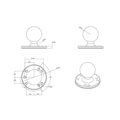 Base Ronde Ram Mounts À Visser Avec Boule C