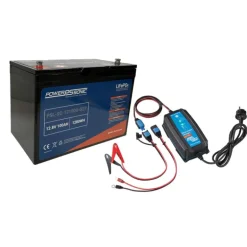 Batterie Lithium Power Sonic Lifepo4 Power Sonic 12V 100Ah + Chargeur Étanche Victron 12V10a
