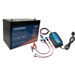 Power Sonic Batterie Lithium Lifepo4 12V 1Ah + Chargeur Étanche Victron 12V15a