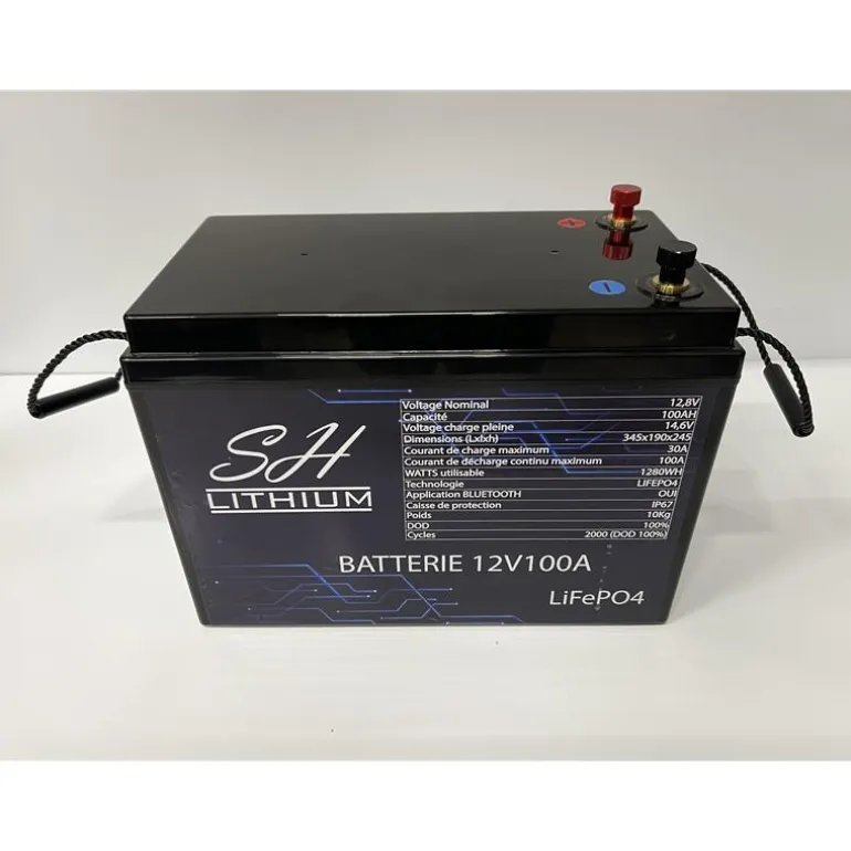 Batterie Lithium Sh Lithium Lifeop4 Format Caisse Bluetooth 12V100amp + Chargeur