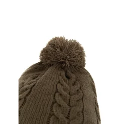 Bonnet Fox Knitted Bobble - Kaki