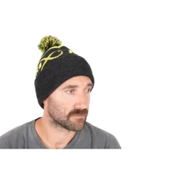 Bonnet Fox Matrix Lime & Grey Bobble Hat - Gris