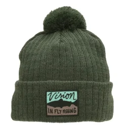 Vision Bonnet Merino Beanie Pompom - Kaki