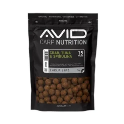 Bouillette Avid Carp Crab, Tuna & Spirulina Boilies