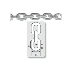 Plastimo Chaine Acier Galvanisée Calibree Grade 40