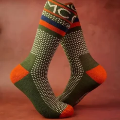 One More Cast Chaussettes Homme Spotted Eel Bamboo - Kaki