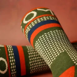 One More Cast Chaussettes Homme Spotted Eel Bamboo - Kaki