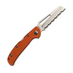 HPA Couteau Pliant De Sauvetage Et Secours Dents Crantés Orange