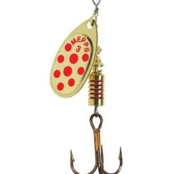 Mepps Cuiller Tournante Aglia Or Points Rouges