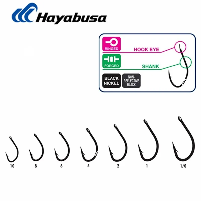 Hayabusa Hameçon Simple H.Bil 288 Black Nickel
