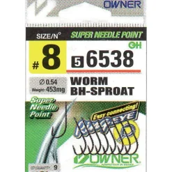 Hameçon Simple Owner 56538 Worm Bh Sproat