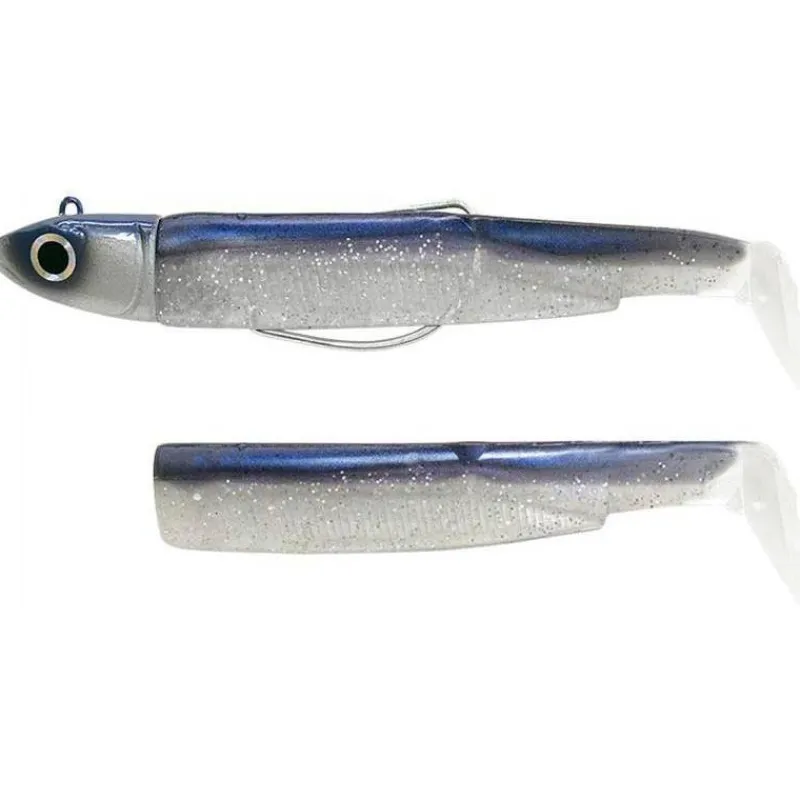 Fiiish Kit Leurre Souple Arme Combo Black Minnow 120 + Tete Plombee Off Shore