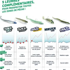 Kit Leurre Souple Arme Fiiish Double Combo Crazy Paddle Tail 120 + Tête Plombée Off Shore