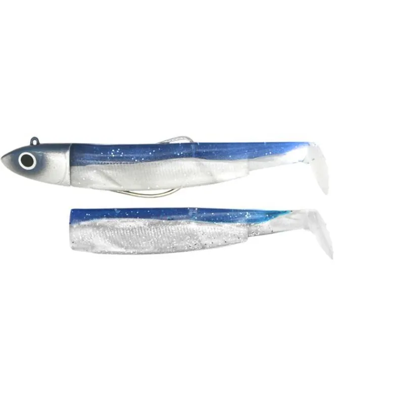 Fiiish Kit Leurre Souple Arme Combo Black Minnow 140 + Tete Plombee Off Shore