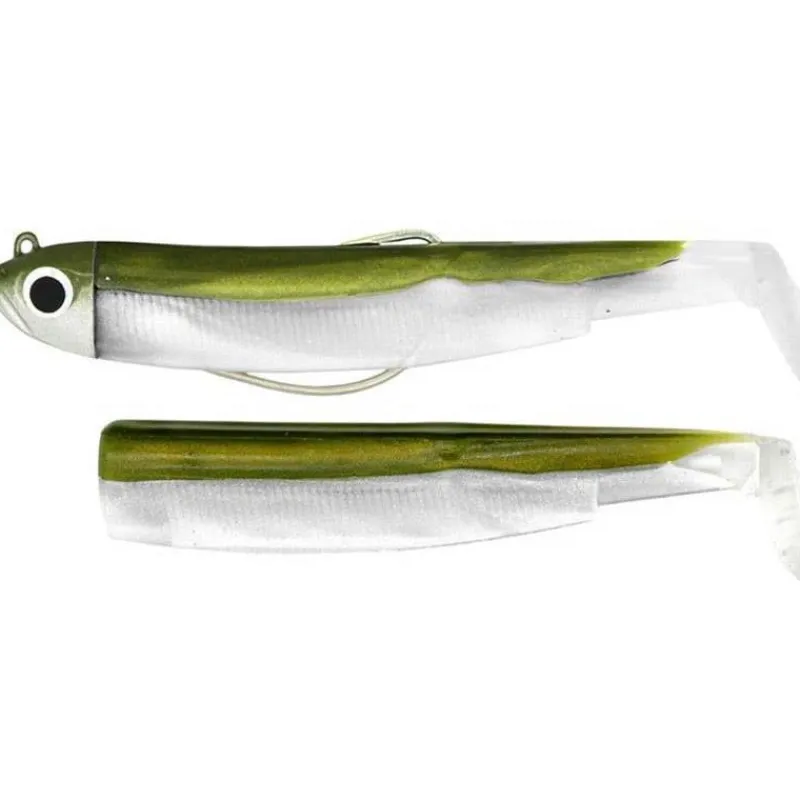 Fiiish Kit Leurre Souple Arme Combo Black Minnow 90 + Tete Plombee Shore