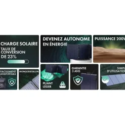 Panneau Solaire Pliant Cadré Orium 200W