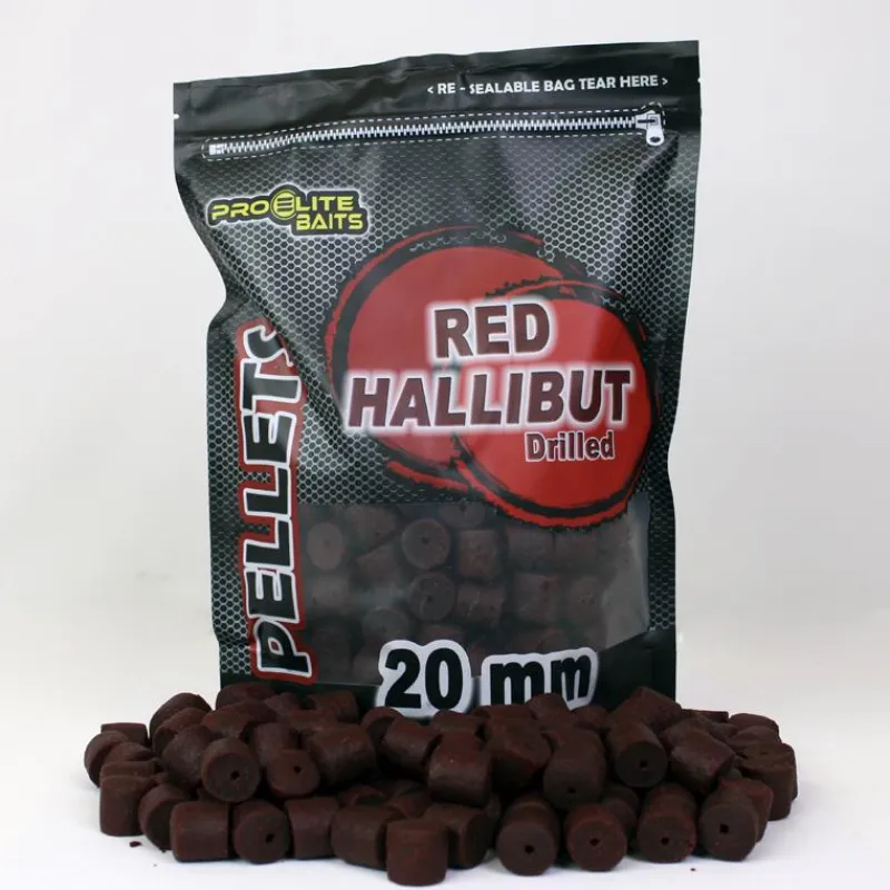 Pro Elite Baits Pellet Percé Drilled Red Hallibut Pellets
