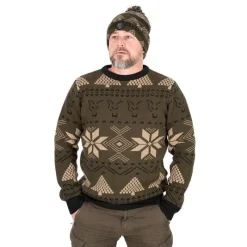 Fox Pull Homme Festive Jumper - Kaki