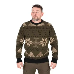 Fox Pull Homme Festive Jumper - Kaki