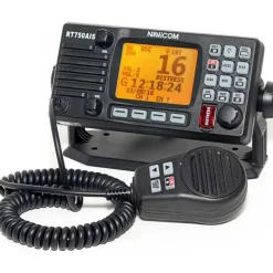Radio Vhf Fixe Navicom Rt750 Ais/Nmea 2000 Avec Antenne Gps Et Recepteur Ais Integre Encastrable Ou Sur Etrier