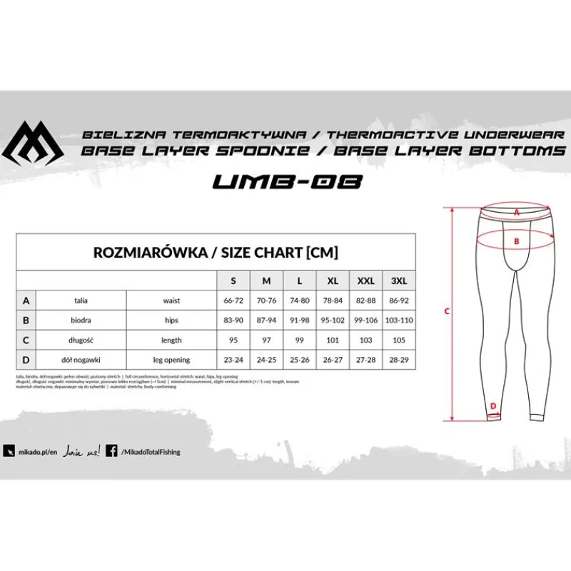 Mikado Sous-Vêtement Homme Thermoactive Underwear Base Layer Bottoms - Noir