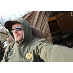 Sur vos traces Sweat À Capuche Pêche Personnalisable - Kaki