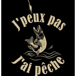 Sweat Enfant Bartavel Theme Pêche J'peux Pas J'ai Pêche - Noir