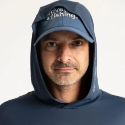 Sweat Homme Adventer & Fishing Golon Anti Uv À Capuche - Marine