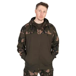 Fox Sweat Homme Lw Khaki/Camo Split Zip Hoody - Kaki/Camo