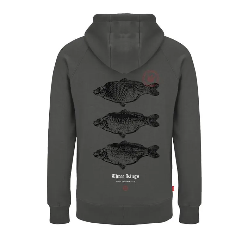 Kumu Sweat Homme 3 Kings Grey Hoodie - Gris