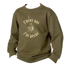 Bartavel Sweat Junior J'peux Pas J'ai Pêche - Kaki