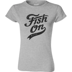 Cyril Chauquet Tee Shirt Manches Courtes Femme Fish On Vintage - Gris