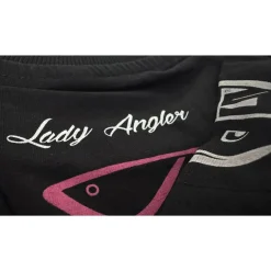 Tee Shirt Manches Courtes Femme Hot Spot Design Lady Angler 2.0 - Noir