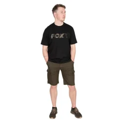 Tee Shirt Manches Courtes Homme Fox Black/Camo Logo T-Shirt - Noir