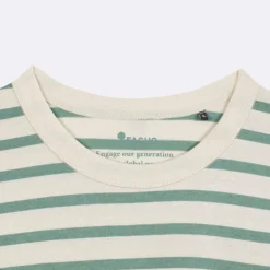 Tee Shirt Manches Courtes Homme Sensas Faguo Lugny - Ecru/Vert
