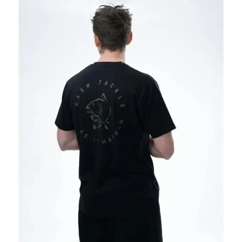 Nash Tee Shirt Manches Courtes Homme Make It Happen Carp Logo - Noir