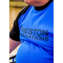 Preston Innovations Tee Shirt Manches Courtes Homme Lightweight Blue Raglan - Bleu