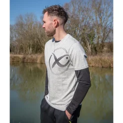 Fox Matrix Tee Shirt Manches Courtes Homme Large Mesh Logo T-Shirt - Gris
