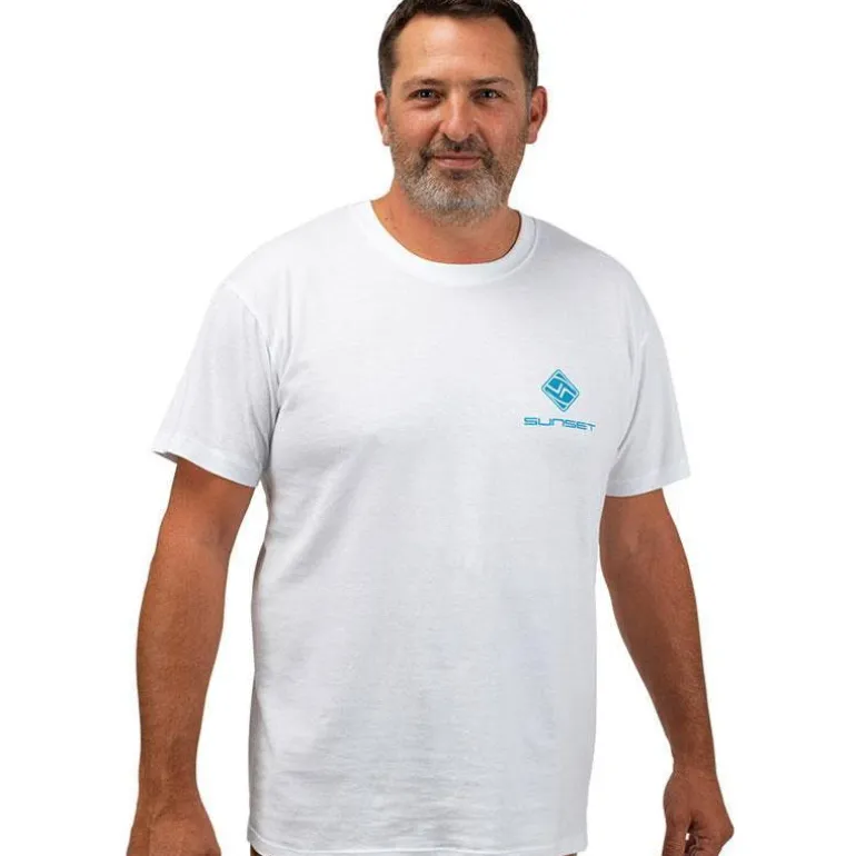 Tee Shirt Manches Courtes Homme Sunset - Blanc