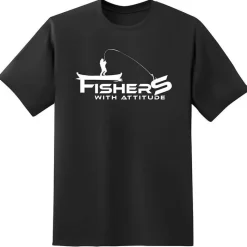 Fishxplorer Tee Shirt Manches Courtes Homme Fisher With Attitude - Noir