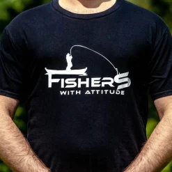 Fishxplorer Tee Shirt Manches Courtes Homme Fisher With Attitude - Noir