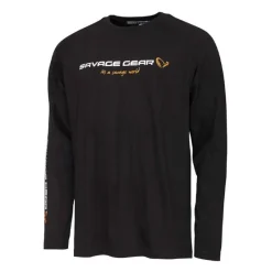 Savage Gear Tee hirt anche ongue Hoe ignature ogo ong eeve - Noir