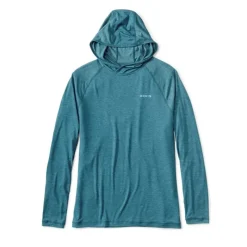 Orvis Tee Shirt Manches Longues Homme Dricast Logo Hoodie - Blue Lagoon