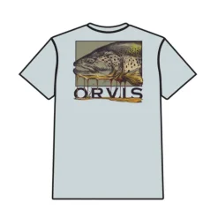 Orvis Tee Shirt Manches Longues Homme Dripping Trout - Bleu