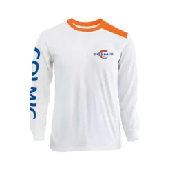 Colmic Tee Shirt Manches Longues Homme - Blanc/Orange