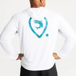 Adventer & Fishing Tee Shirt Manches Longues Homme Golon Anti Uv - Blanc/Bleu