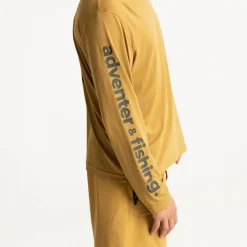 Adventer & Fishing Tee Shirt Manches Longues Homme Golon Anti Uv - Jaune