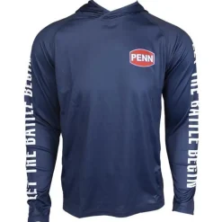 Penn Tee Shirt Manches Longues Homme Pro Hooded Jersey Anti Uv - Marine