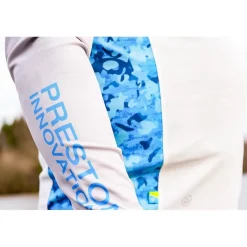 Preston Innovations Tee Shirt Manches Longues Homme Performance Hooded Sun Shirt Upf-40 - Blanc/Gris